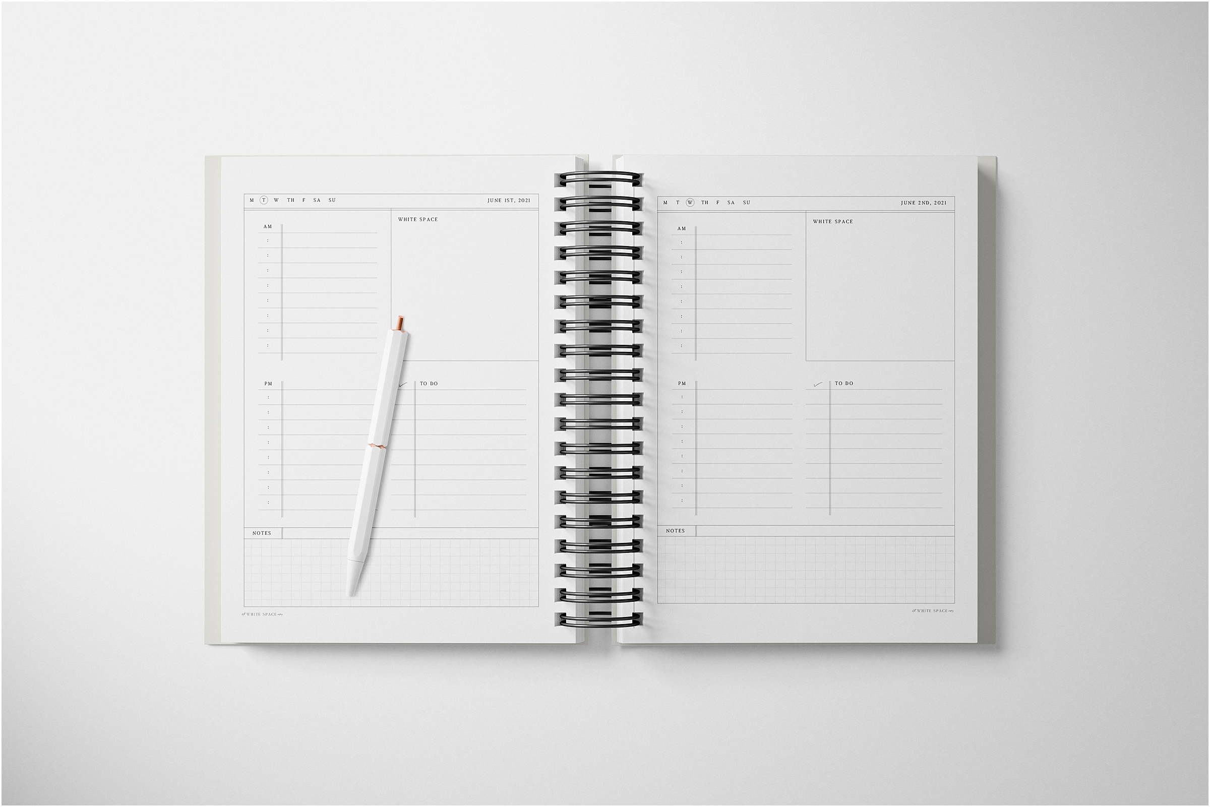 white space daily planner